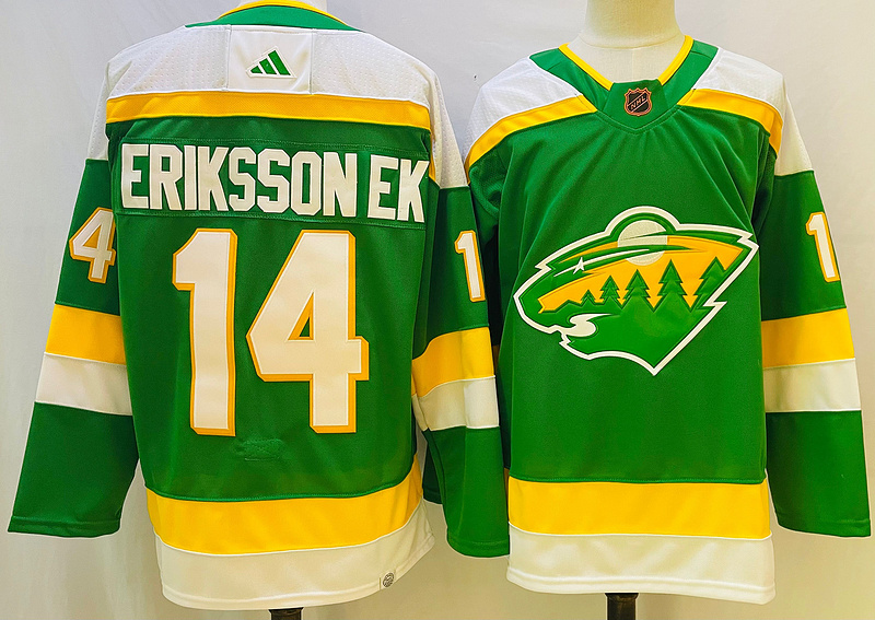 Men's Minnesota Wild Joel Eriksson Ek #14 Green jersey